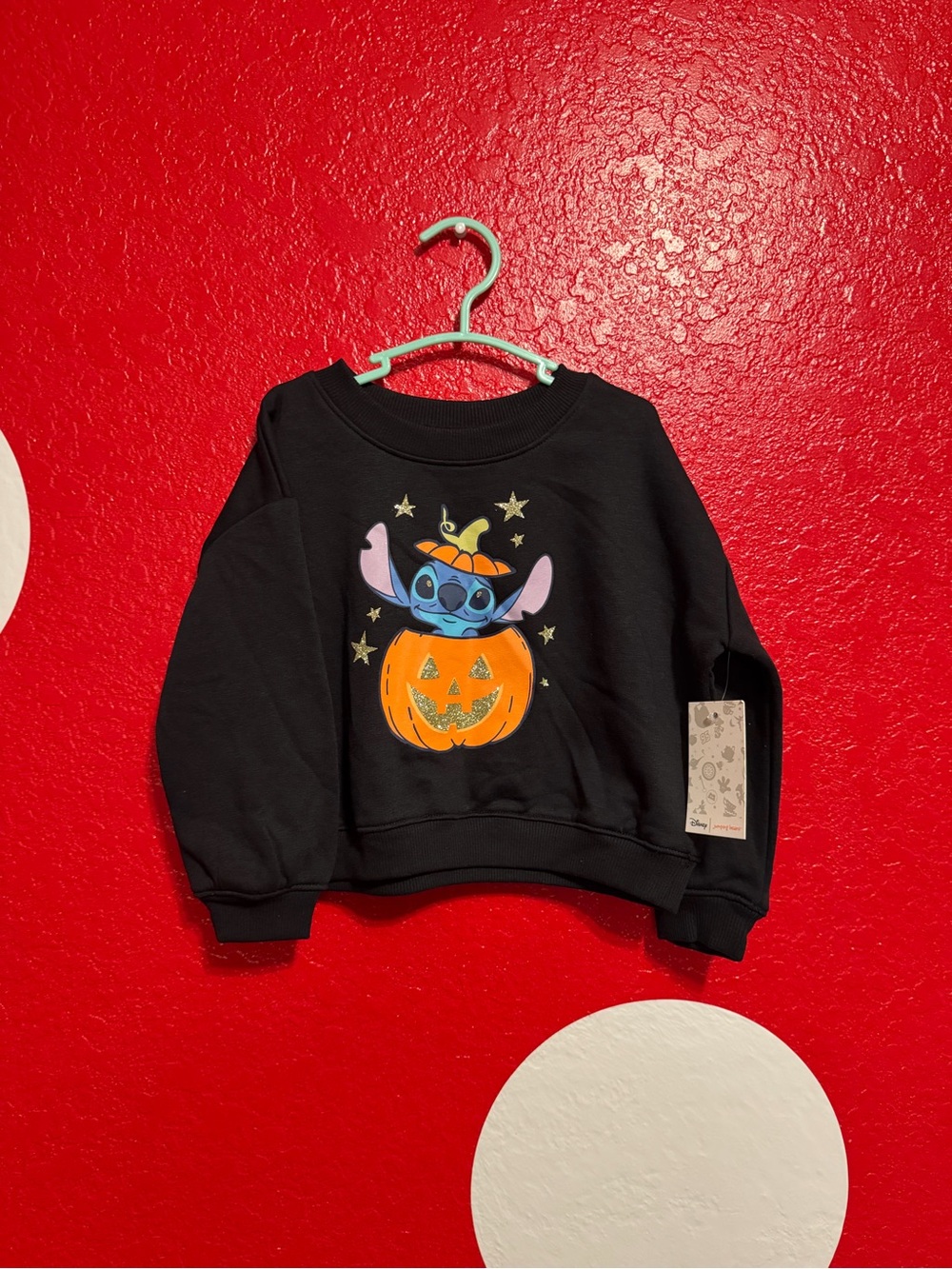 Black Kids Sweatshirt with stitch  in Pumpkin